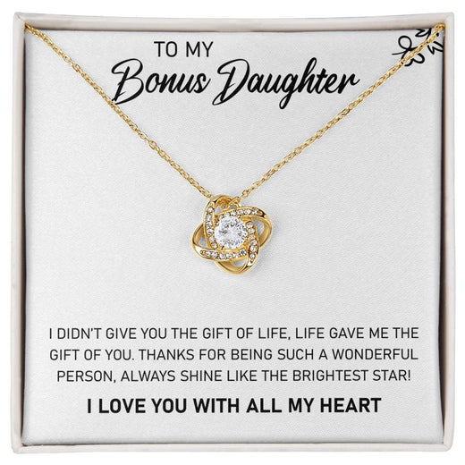 To My Bonus Daughter “Shine Bright” Love Knot Necklace