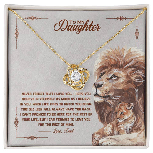 To My Daughter “I Promise to Love You Always” Love Knot Necklace