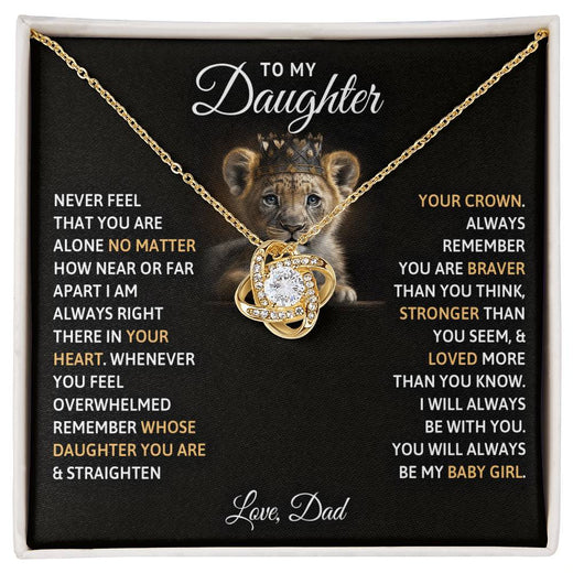 To My Daughter “You’ll Always Be My Baby Girl” Love Knot Necklace