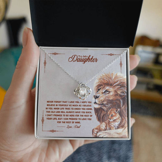 To My Daughter “I Promise to Love You Always” Love Knot Necklace