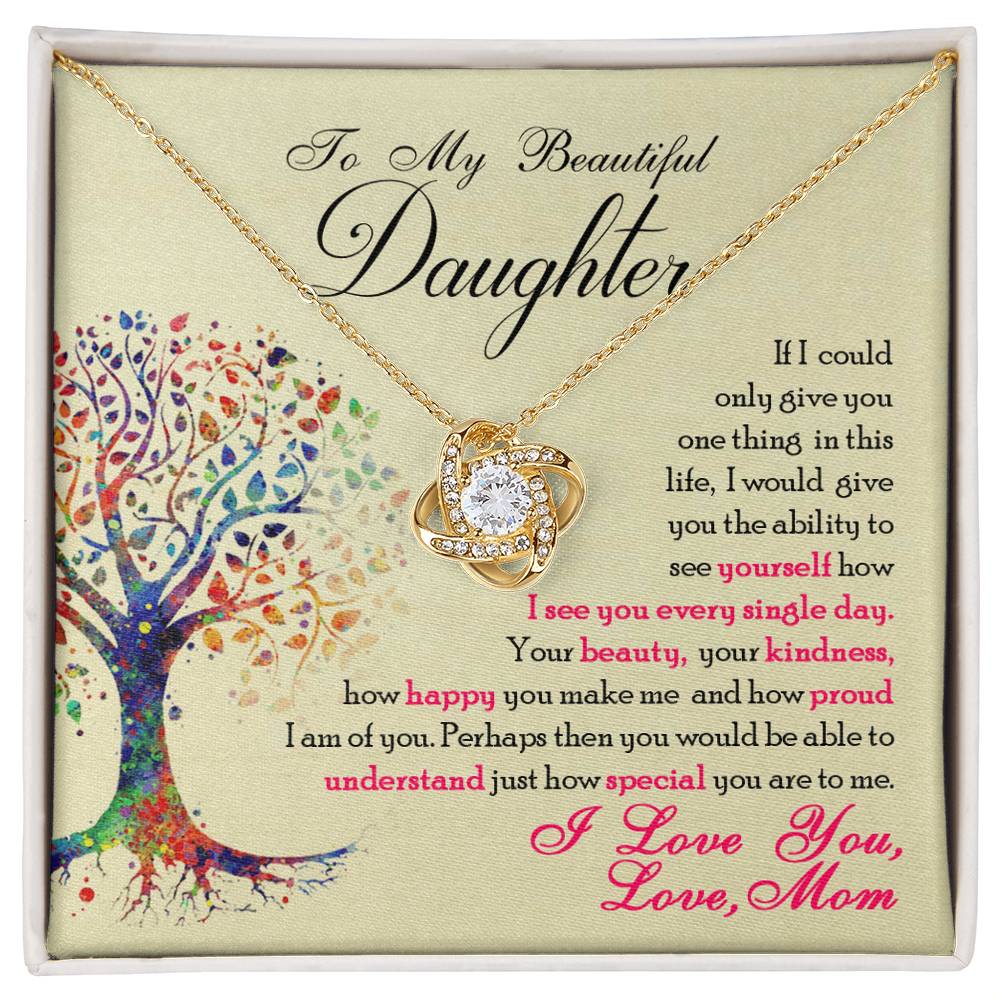 To My Daughter “You Are Special to Me” Love Knot Necklace