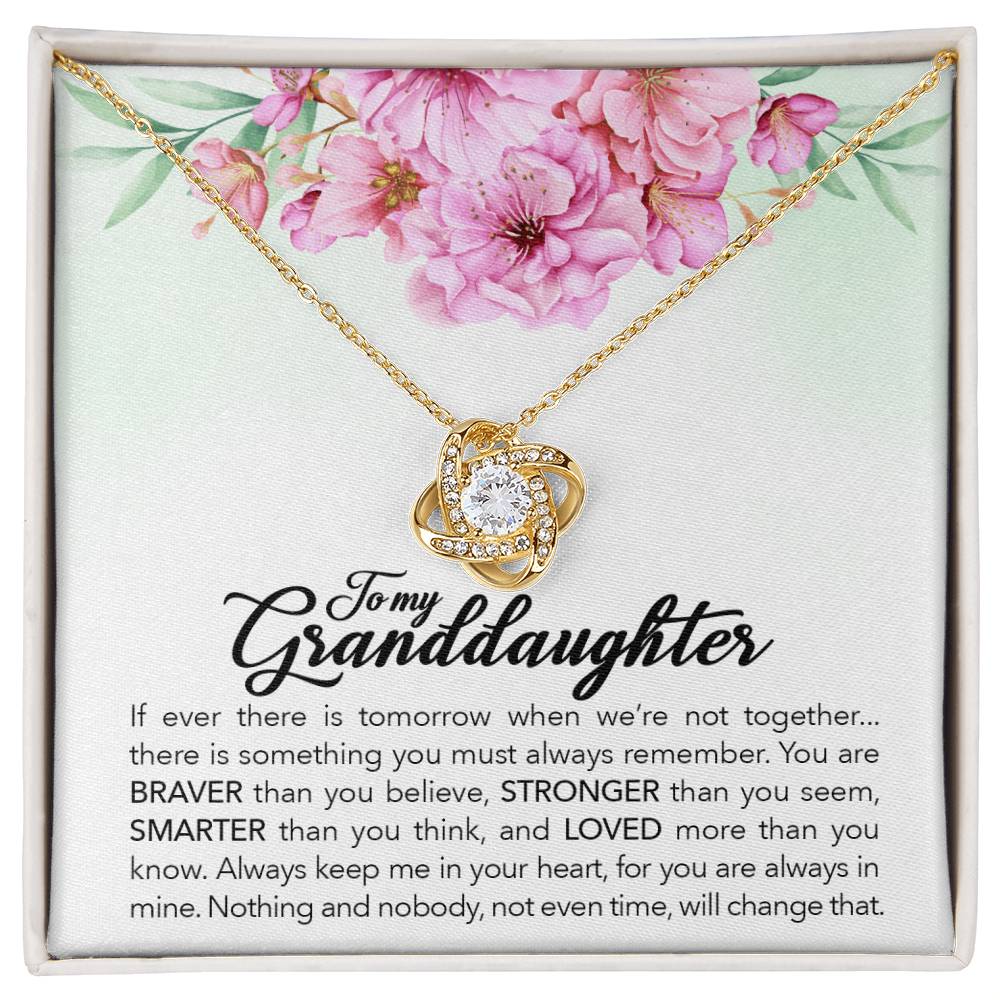 To My Granddaughter “Always in My Heart” Love Knot Necklace