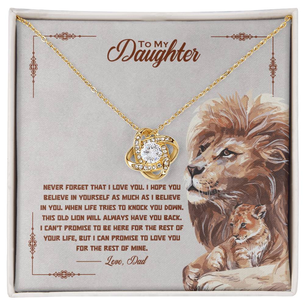 To My Daughter “I Promise to Love You Always” Love Knot Necklace