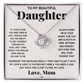 To My Daughter “Hold This to Feel My Love” Love Knot Necklace