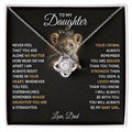 To My Daughter “You’ll Always Be My Baby Girl” Love Knot Necklace