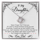 To My Daughter “Always in Your Heart” Love Knot Necklace