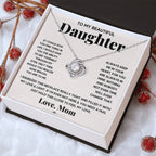 To My Daughter “Hold This to Feel My Love” Love Knot Necklace