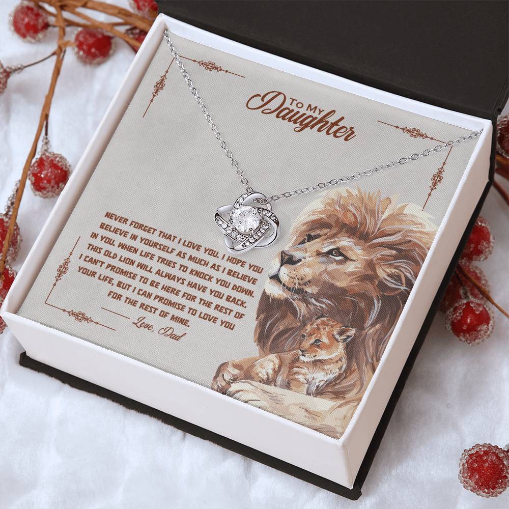 To My Daughter “I Promise to Love You Always” Love Knot Necklace