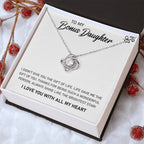 To My Bonus Daughter “Shine Bright” Love Knot Necklace