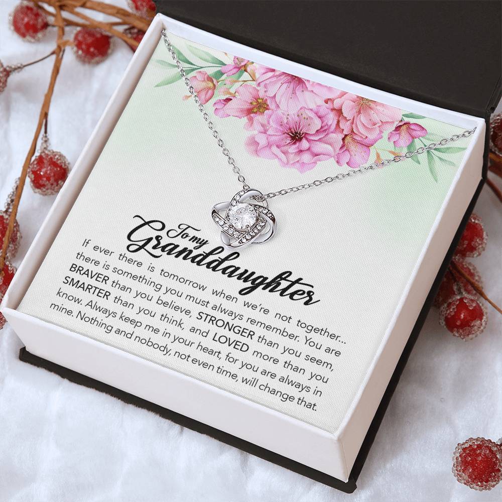 To My Granddaughter “Always in My Heart” Love Knot Necklace
