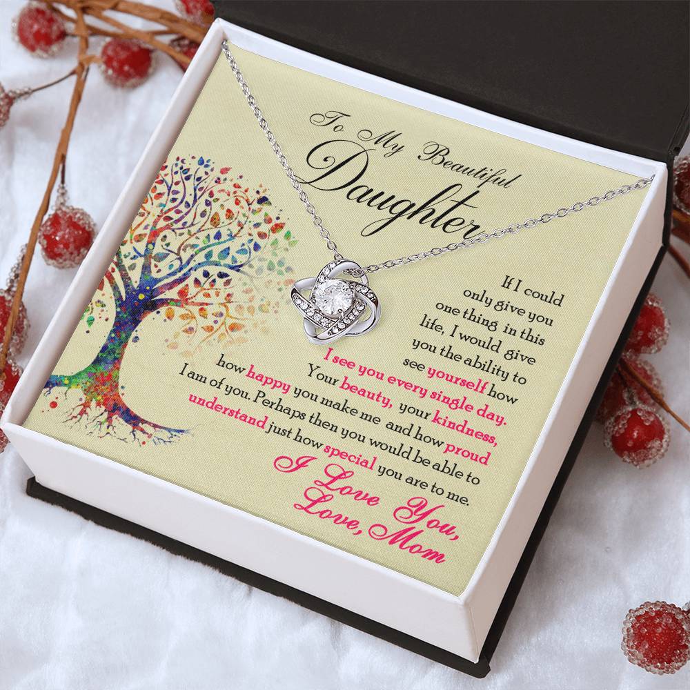 To My Daughter “You Are Special to Me” Love Knot Necklace