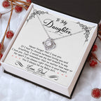 To My Daughter “Always in Your Heart” Love Knot Necklace
