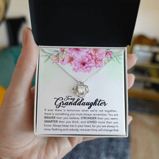 To My Granddaughter “Always in My Heart” Love Knot Necklace