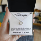 To My Bonus Daughter “Shine Bright” Love Knot Necklace