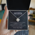 To My Daughter “Braver Than You Believe” Love Knot Necklace