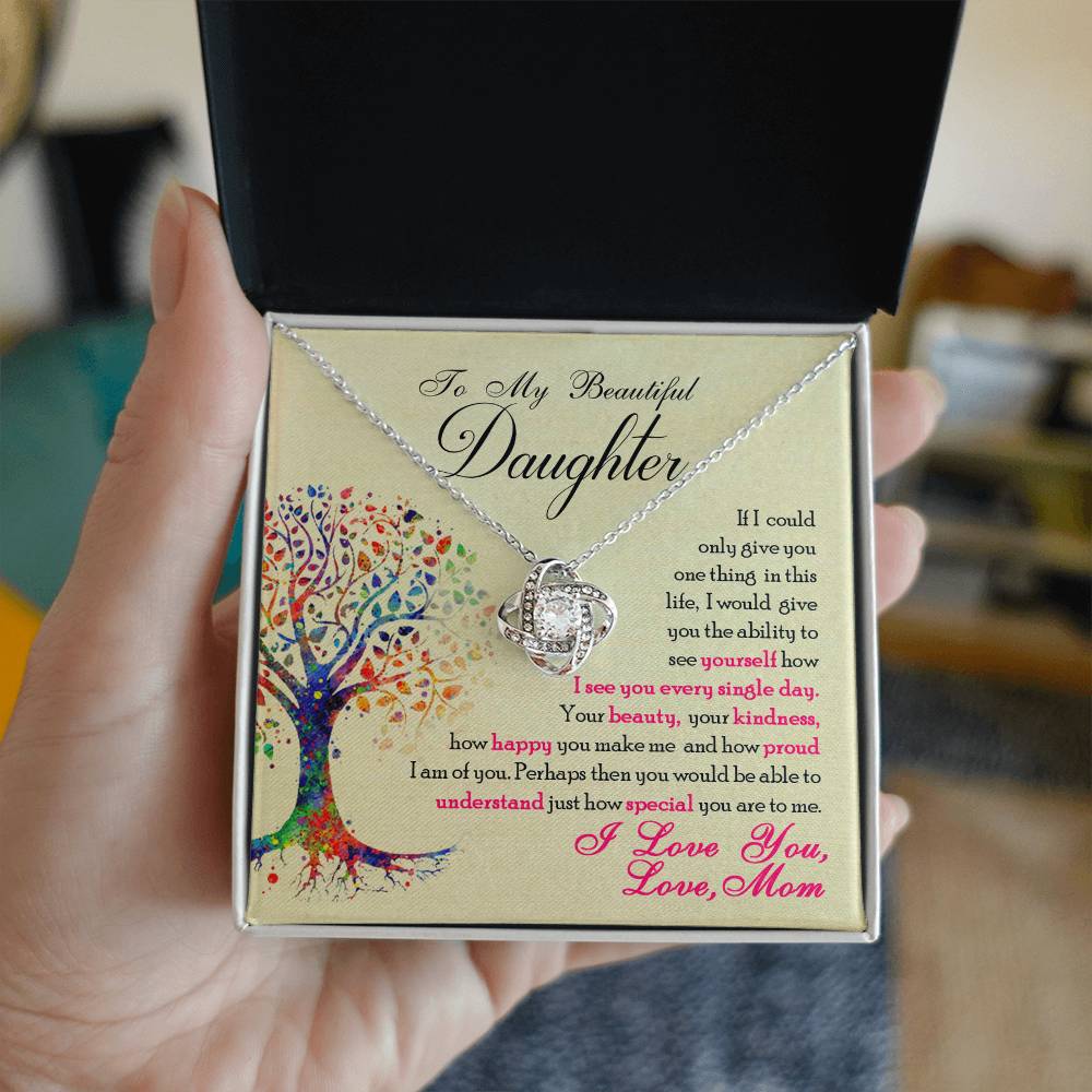 To My Daughter “You Are Special to Me” Love Knot Necklace