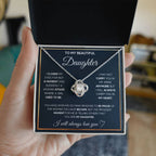 To My Daughter “I Carry You in My Heart” Love Knot Necklace