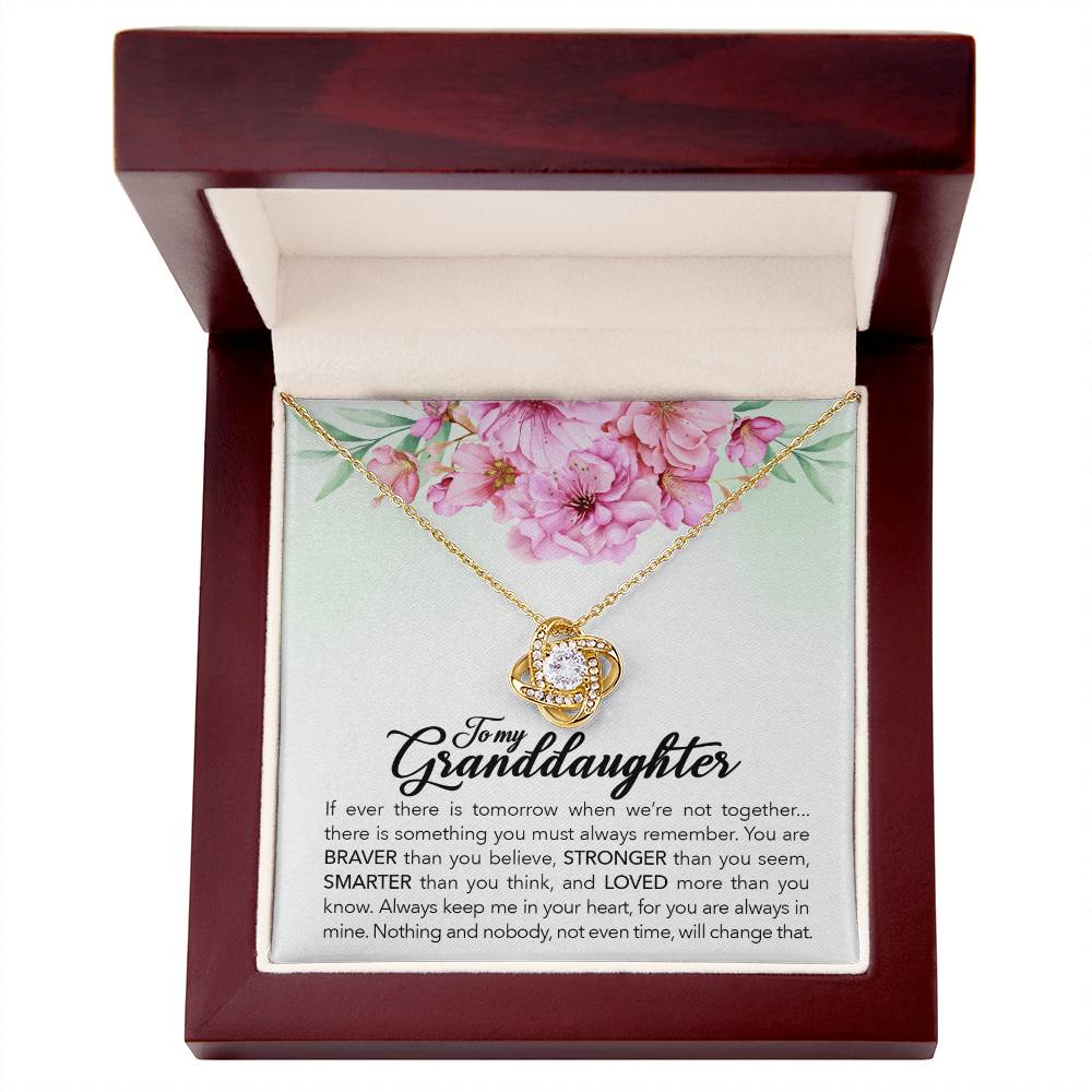 To My Granddaughter “Always in My Heart” Love Knot Necklace