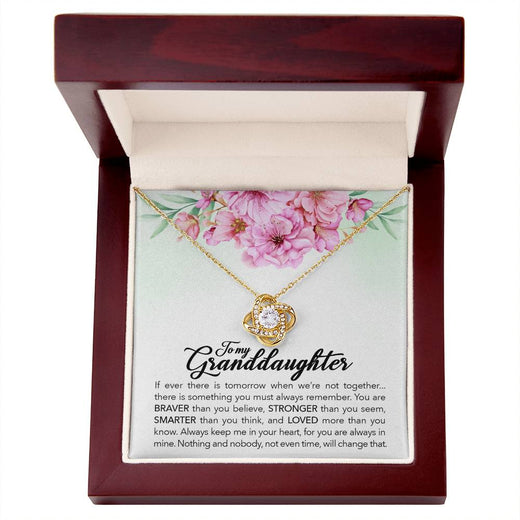 To My Granddaughter “Always in My Heart” Love Knot Necklace