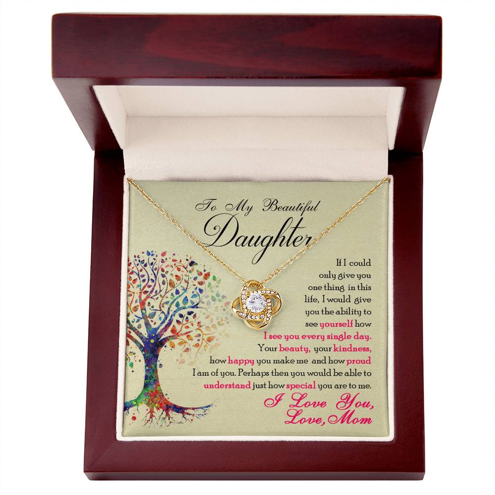 To My Daughter “You Are Special to Me” Love Knot Necklace