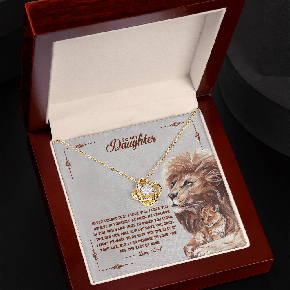 To My Daughter “I Promise to Love You Always” Love Knot Necklace