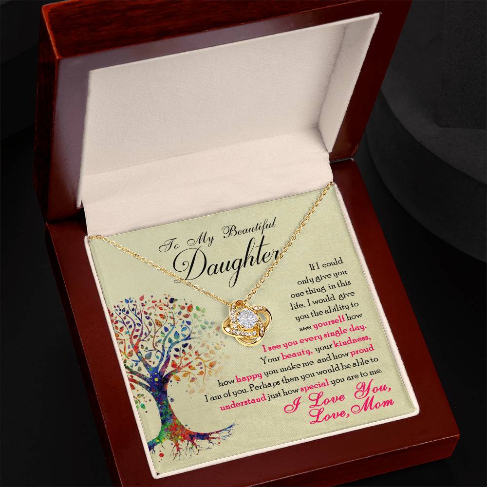 To My Daughter “You Are Special to Me” Love Knot Necklace