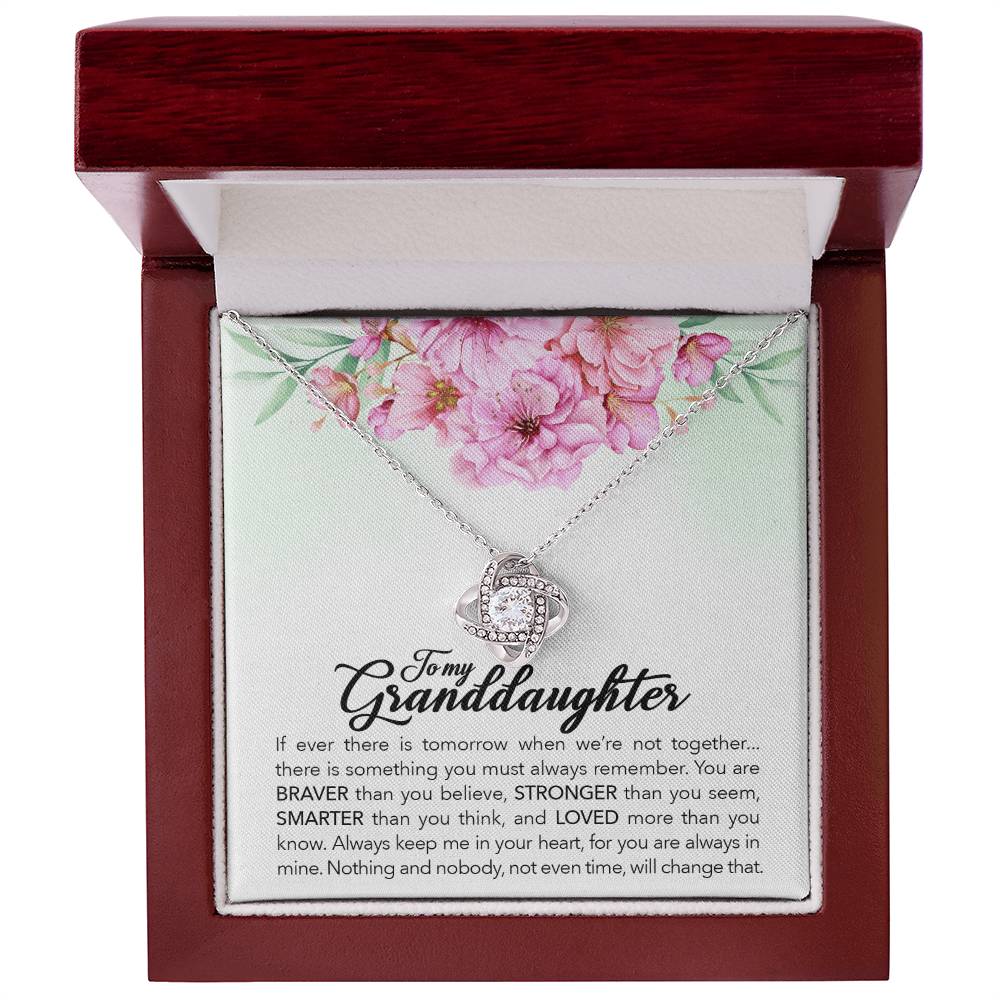 To My Granddaughter “Always in My Heart” Love Knot Necklace