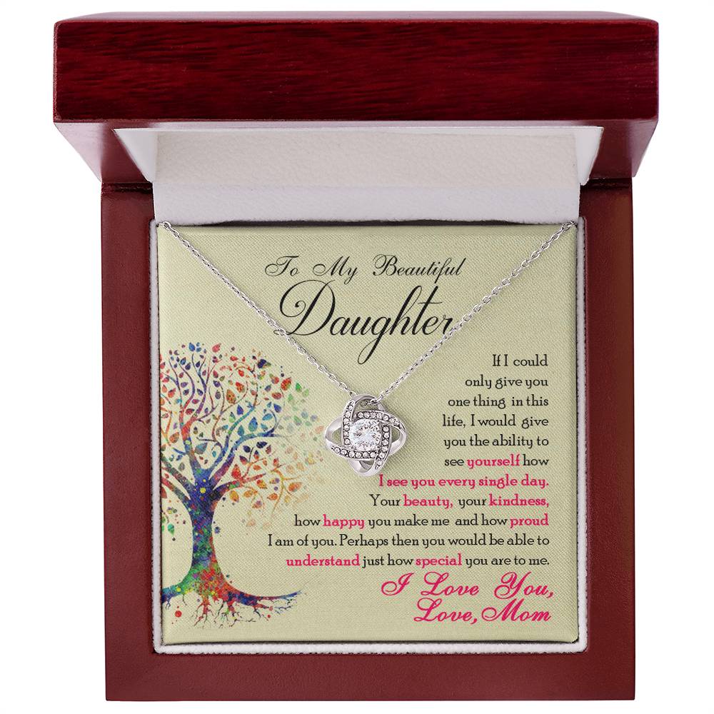 To My Daughter “You Are Special to Me” Love Knot Necklace