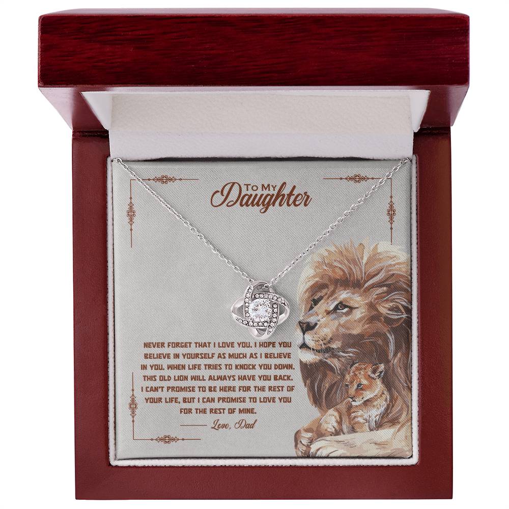 To My Daughter “I Promise to Love You Always” Love Knot Necklace