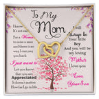 To My Mom “I Know It’s Not Easy” Interlocking Hearts Necklace