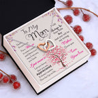 To My Mom “I Know It’s Not Easy” Interlocking Hearts Necklace