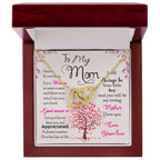 To My Mom “I Know It’s Not Easy” Interlocking Hearts Necklace