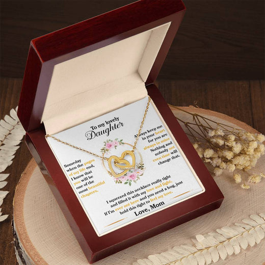 To My Daughter “Hold This Tight” Interlocking Hearts Necklace