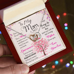To My Mom “I Know It’s Not Easy” Interlocking Hearts Necklace